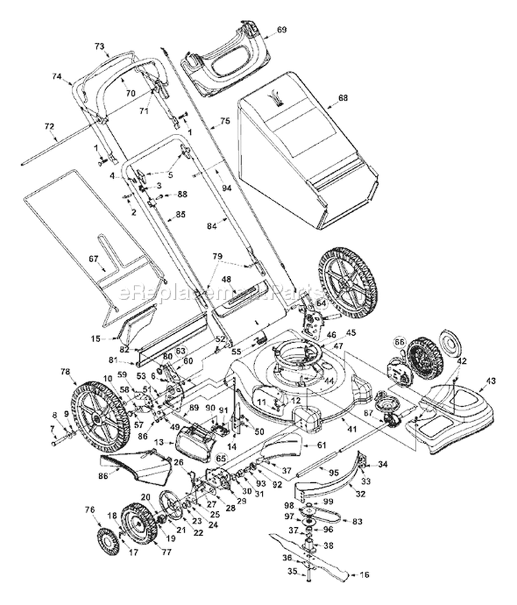 Page A Diagram and Parts List for 2002 Yard Man Lawn Mower